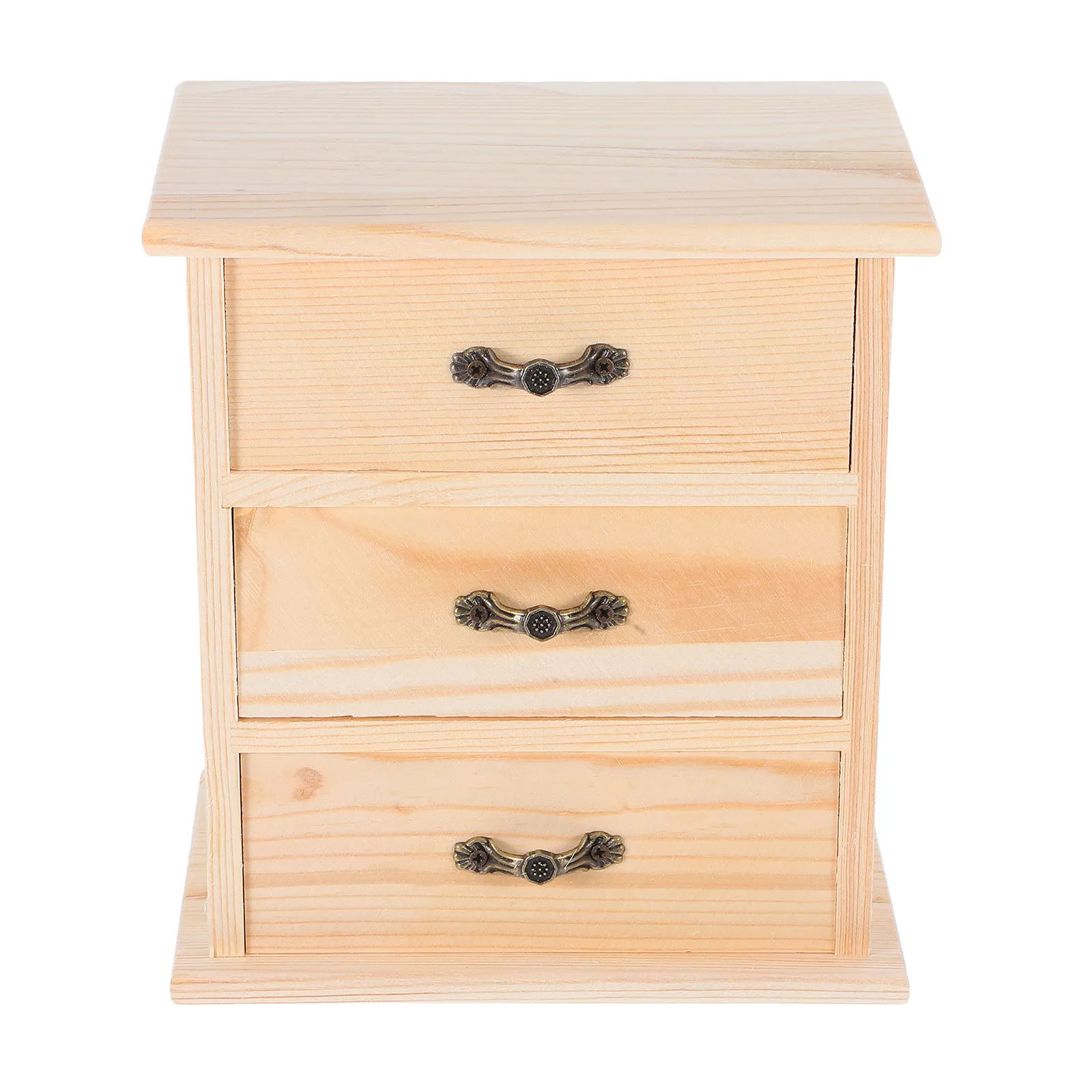 

Three Tier Wood Desk Organizer with Drawers Desktop Storage Box for Pens Paper Clips Notes Jewelry Efficient Space Saving Design
