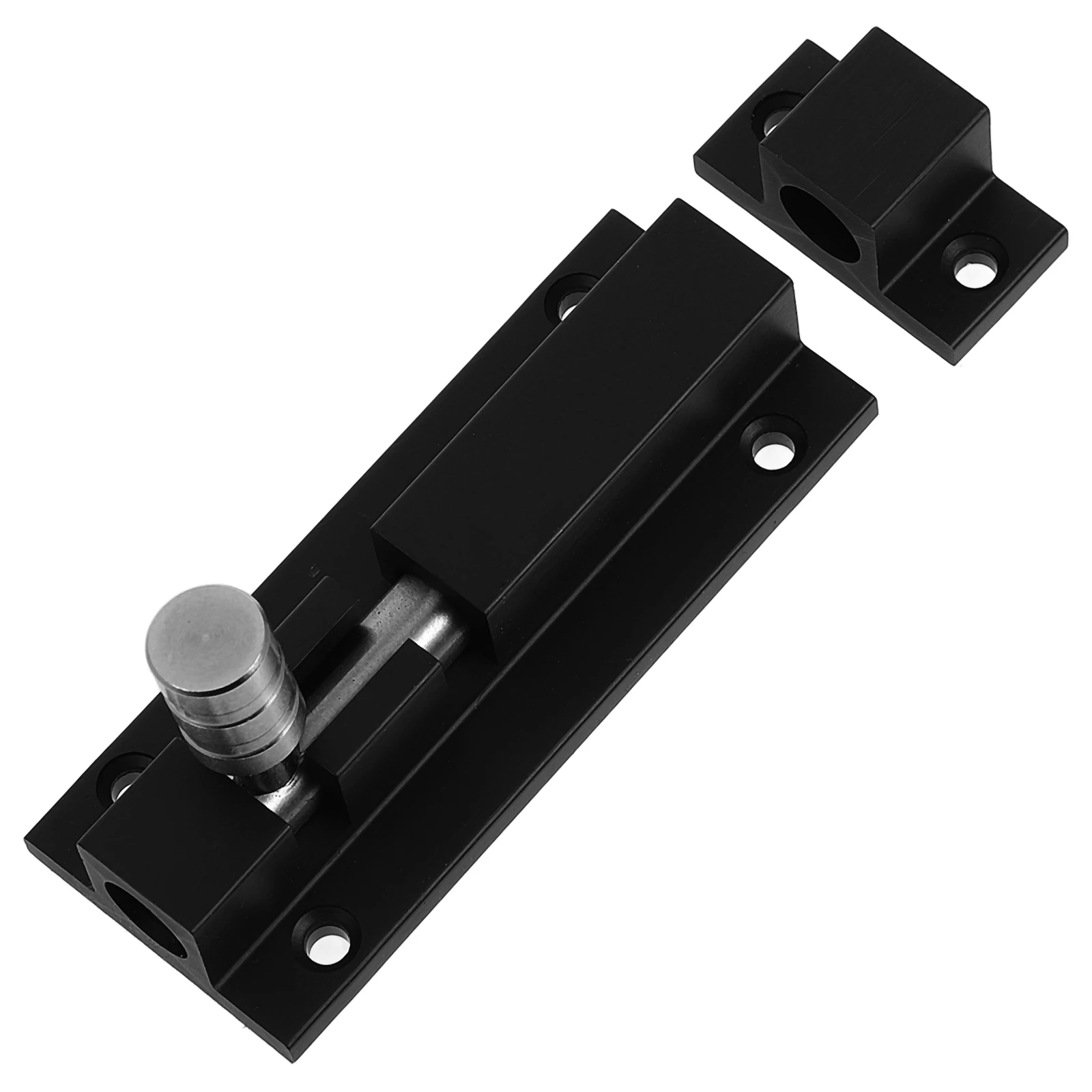 

Door Lock Latch Security Bolt for Wood Doors Black Aluminum Anti Theft Heavy Duty Sliding Gate Latch Reinforcement Door Hardware