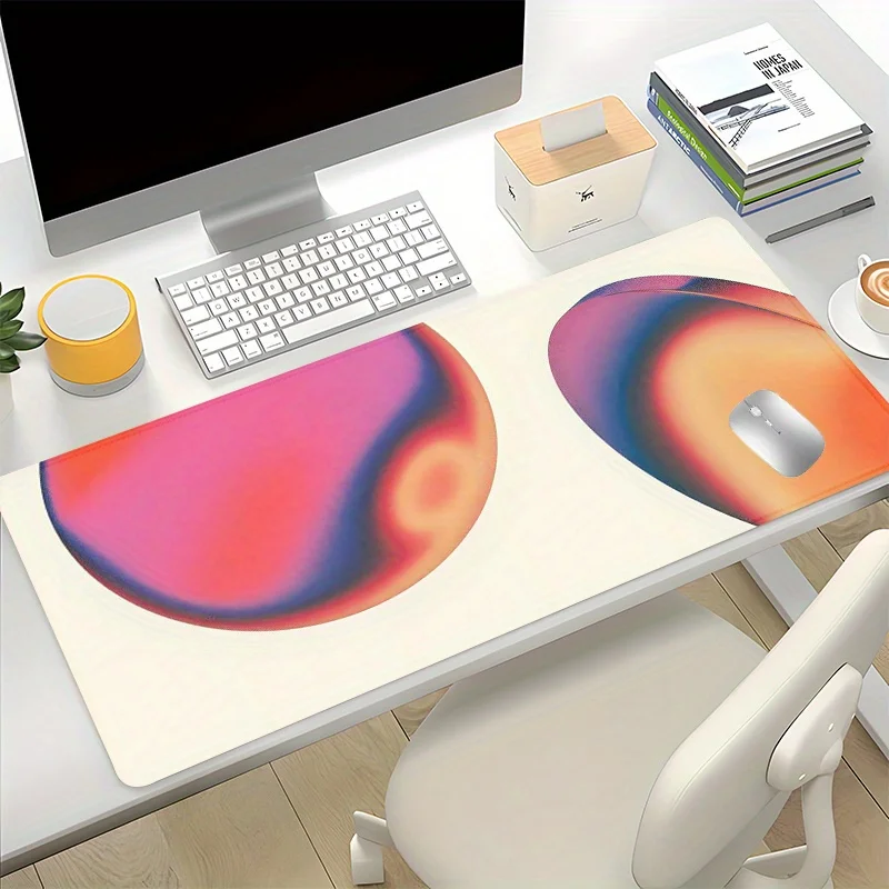 

Большой цветной игровой коврик для мыши с абстрактным искусством — нескользящая резиновая основа, эргономичный офисный коврик для геймеров и игровой коврик для офисного использования