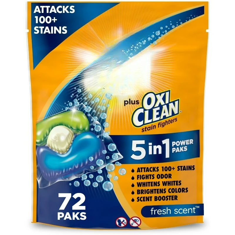 

Стиральный порошок OxiClean Stain Fighters: 5-в-1, 72 шт., свежий аромат