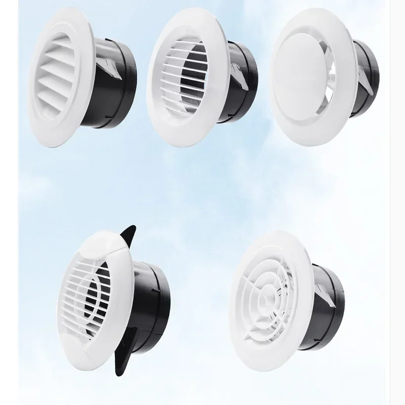 75-200mm ABS ventilation grill Adjustable wall hole plug extractor hood louver valve exhaust fan pipe kitchen bath Vent system