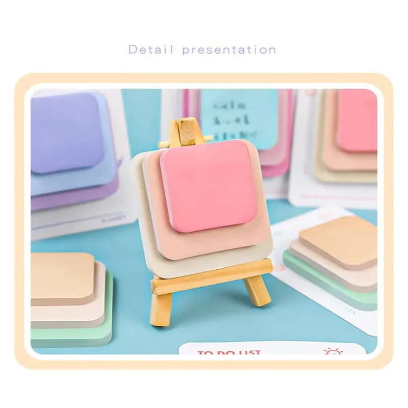 2024 New Folding Stickable Notebook Stationery Instagram Style 90 Sheets Sticky Notes Solid Color Paper Message Paper Office