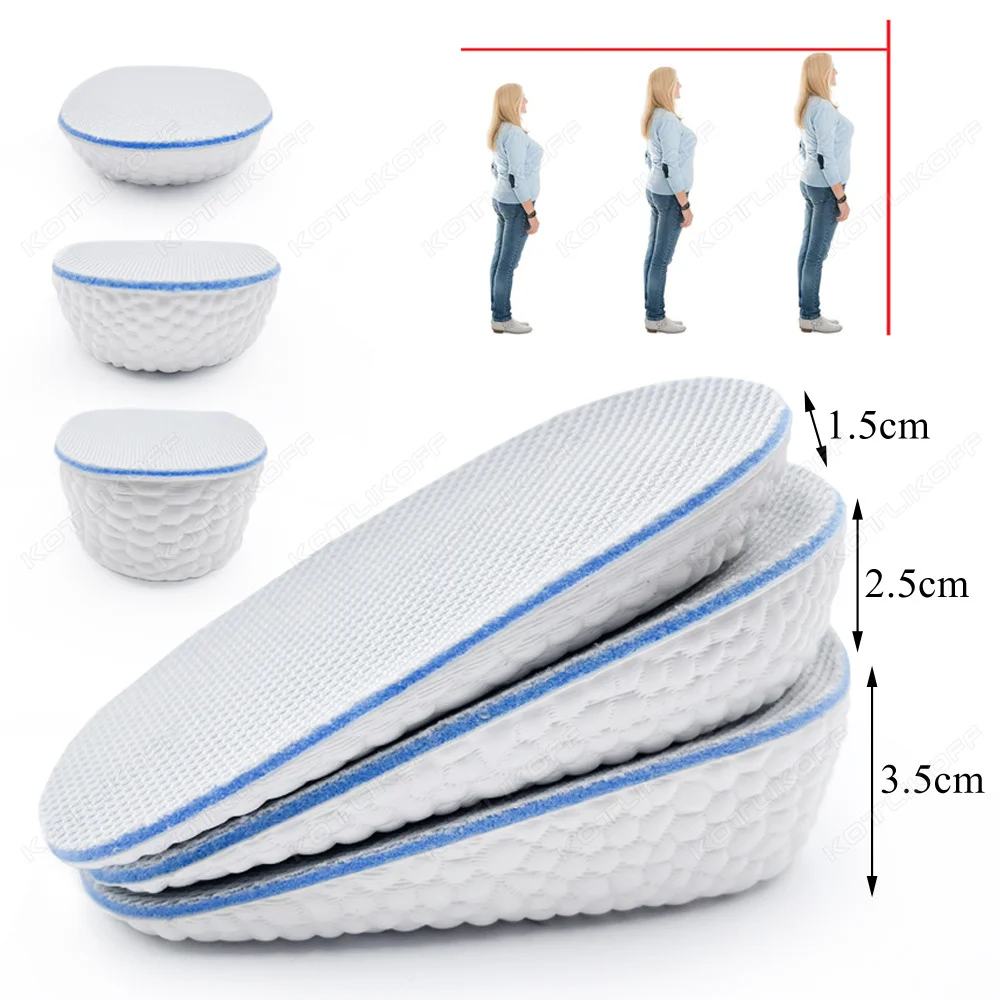ارتفاع زيادة النعال الإسفنج امتصاص الصدمات كعب وسادة منصات كعب غير مرئية رفع وسادة كعب رفع بطانة حذاء للرجال والنساء