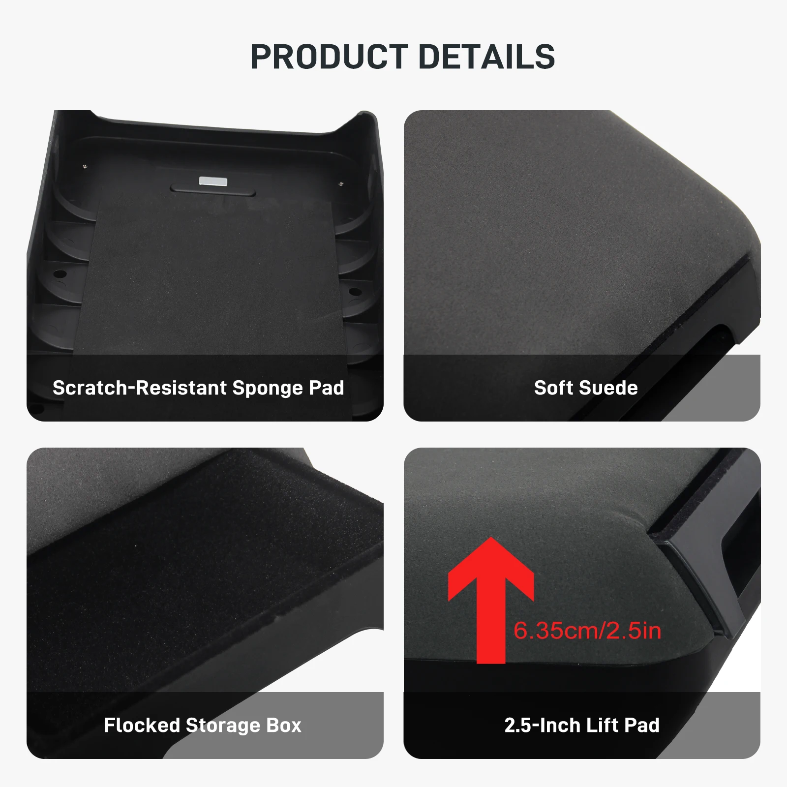 High Quality Center Console Armrest Cover Increase Height With Storage Function For Tesla Model Y Juniper 2025-2026
