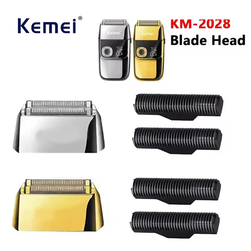 Kemei Original Electric Shavers Blades Golden Foil Knife Net and Cutter Head Suitable for KM-2028 Replacement Floating Razor