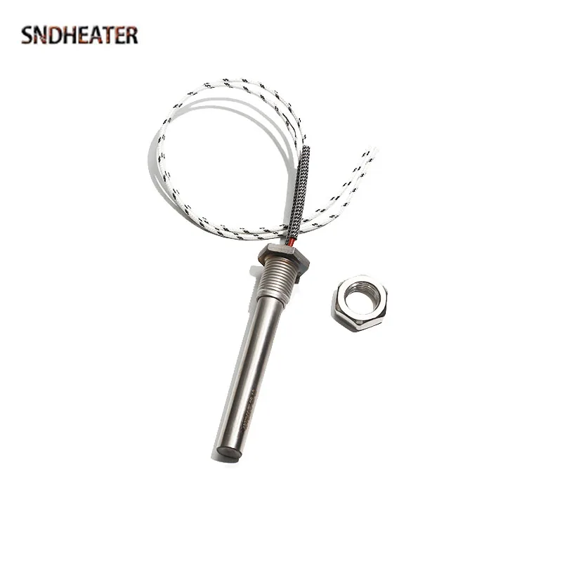 SNDHEATER 12V 24V 36V M16 ด้ายเครื่องทําความร้อนองค์ประกอบ NUT 12x100MM 50 W/100 W/200 W แรงดันไฟฟ้าต่ําเครื่องทําความร้อน Rod สําหรับถังน้ํา