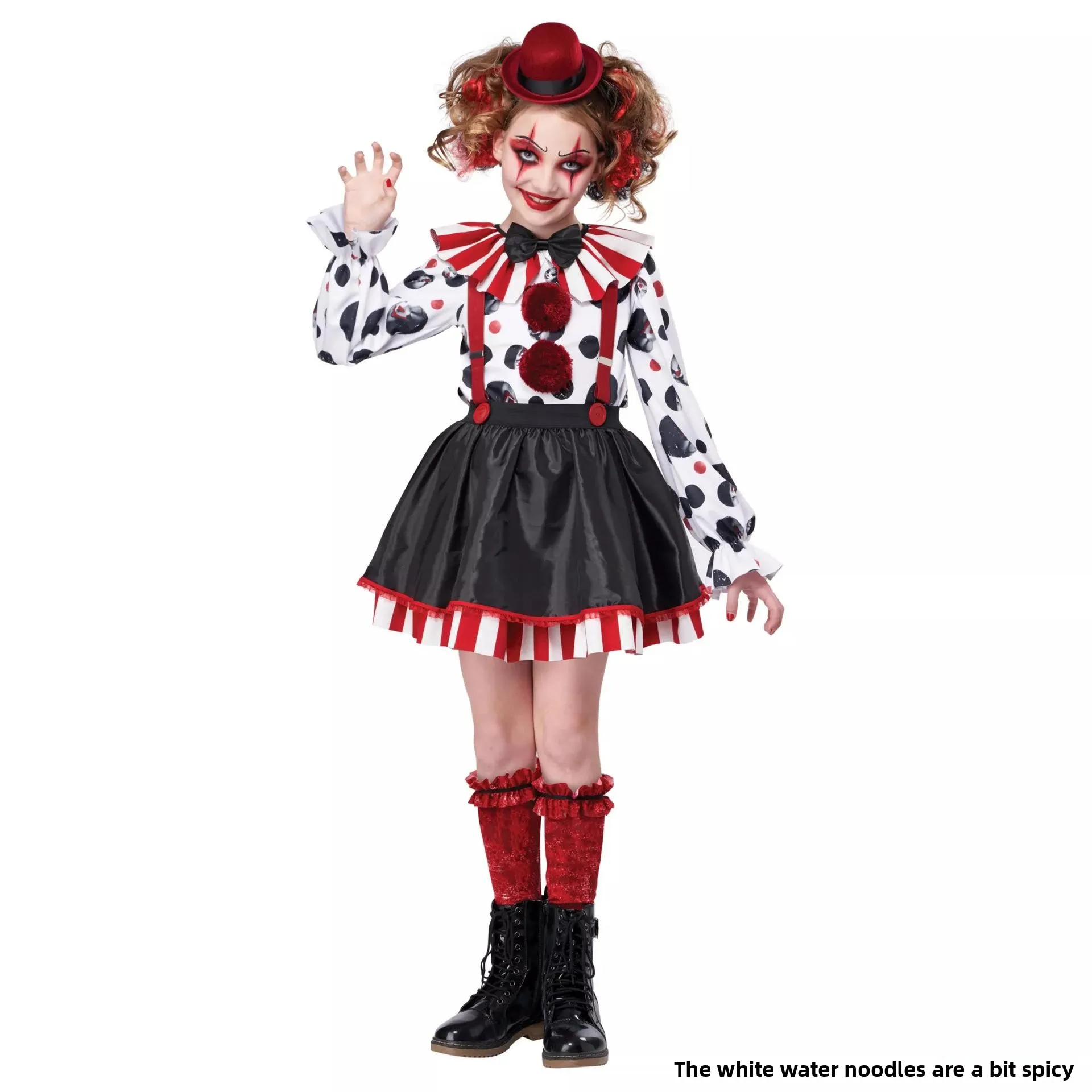 Costume da clown per bambini Performance Par Costume da spettacolo per festival per ragazze Costume da Halloween Palcoscenico etnico tradizionale...
