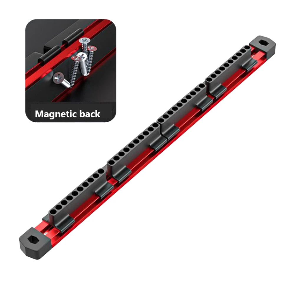40 Slots Magnetischer Bohrerhalter Bit Aufbewahrung 1/4 Zoll Sechskantschraubendreher Kopf Organizer Rack Aluminiumlegierung Bithalter Werkzeug