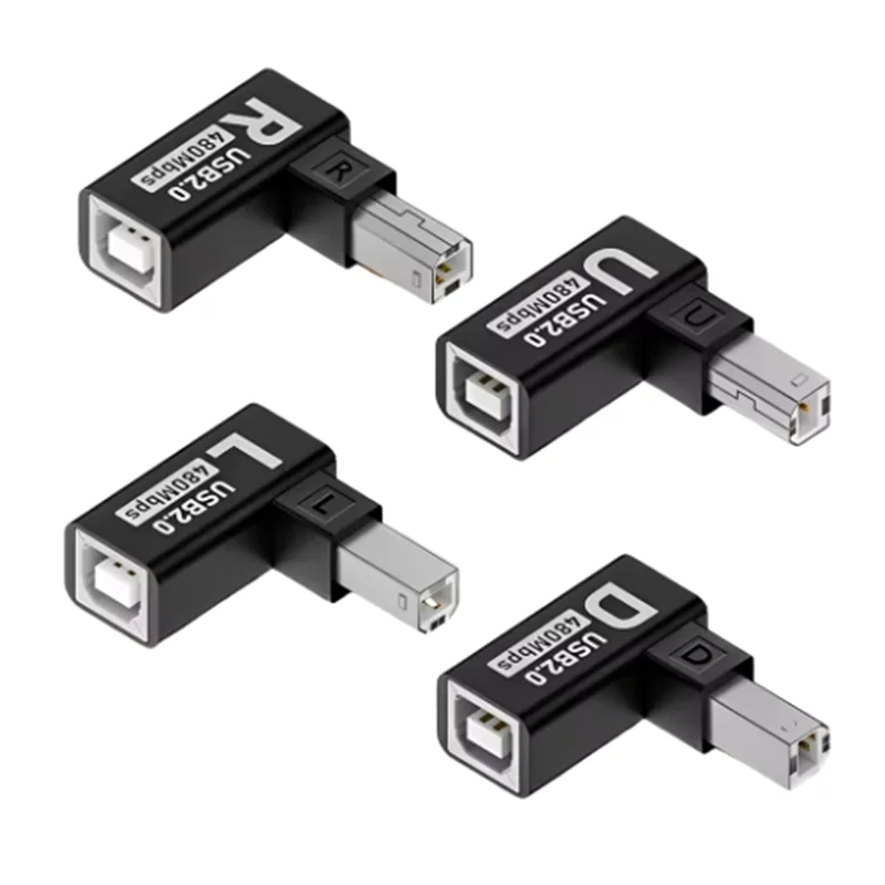 USB 2.0 Printer Adapter USB 2.0 Male To Female 90 Degree USB B Printer Adapter Extension Plug Converter for Printer Scanner