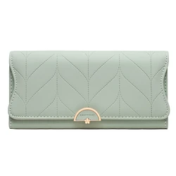2023 spring new women's long purse Japanese and South Korea small fresh plaid buckle folding hold bag large capacity women's mul