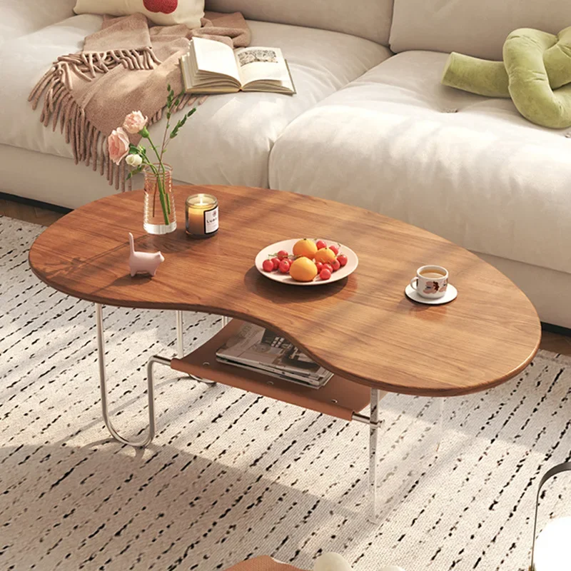 Multi-layer solid wood coffee table creative and simple modern suspended tea table  living room household small table