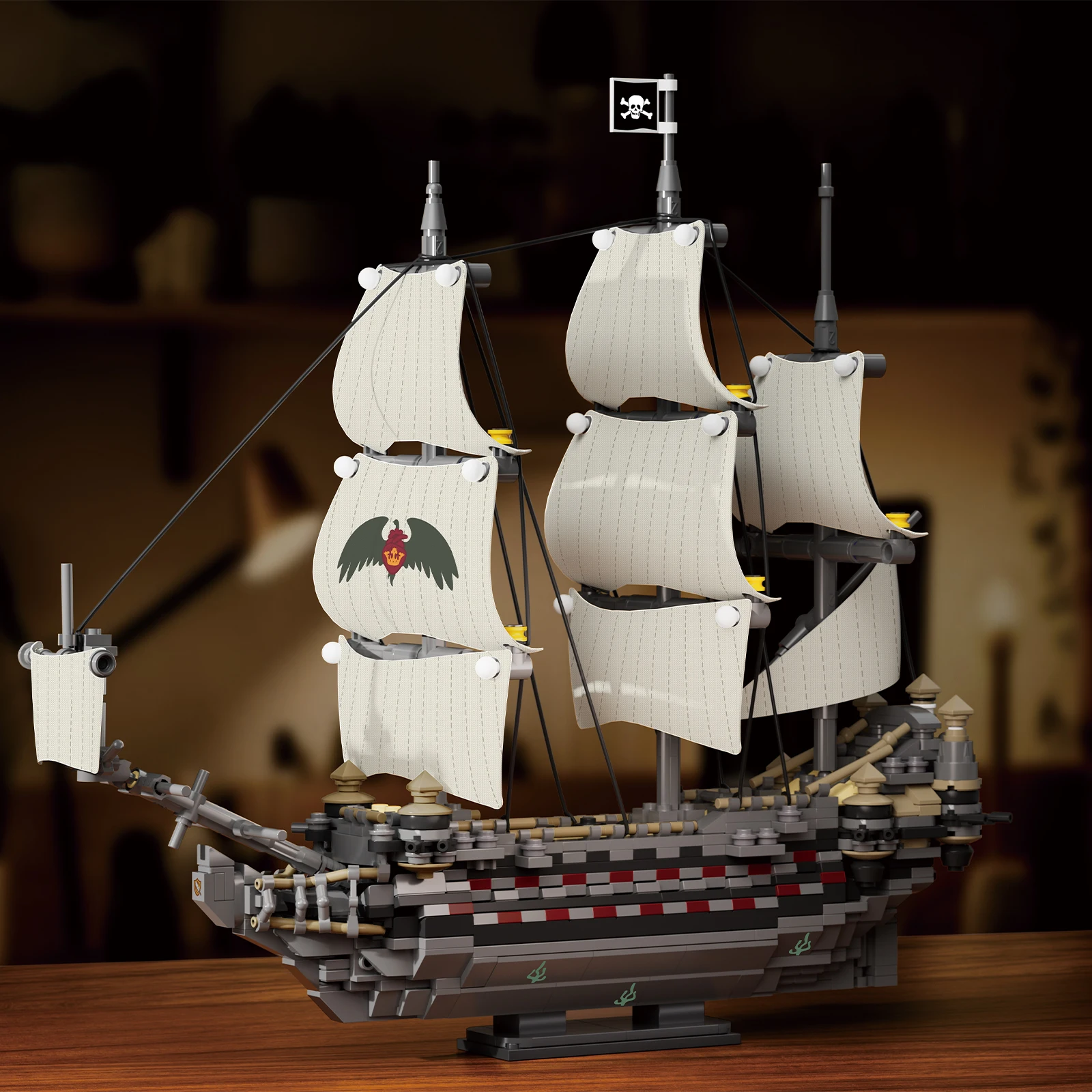 66048 brinquedo de blocos de construção de navio pirata fantasma mary, montagem de modelo de veleiro, móveis de arte, presente infantil, brinquedo criativo