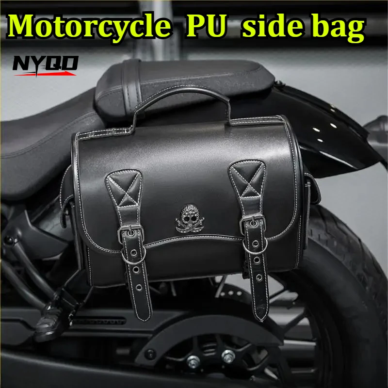 

Motorcycle Rear Seat Bag Moto Hanging Bag Retro Universal High-capacity Rear Shelf Saddle Bag Motorcycle with Straps Knight Bags