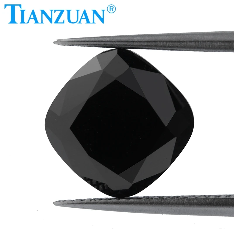 1-3 Carat  Cushion Shape Black Color Moissanites Loose Gems Stone Beads Jewelry Making