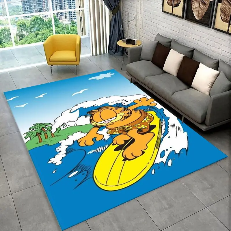 Kawaii G-Garfield Cartoon Cat Living Room Non-Slip Area Rug Soft Carpet for Bedroom Kids Playroom Sofa,Home Decor Doormat Gift