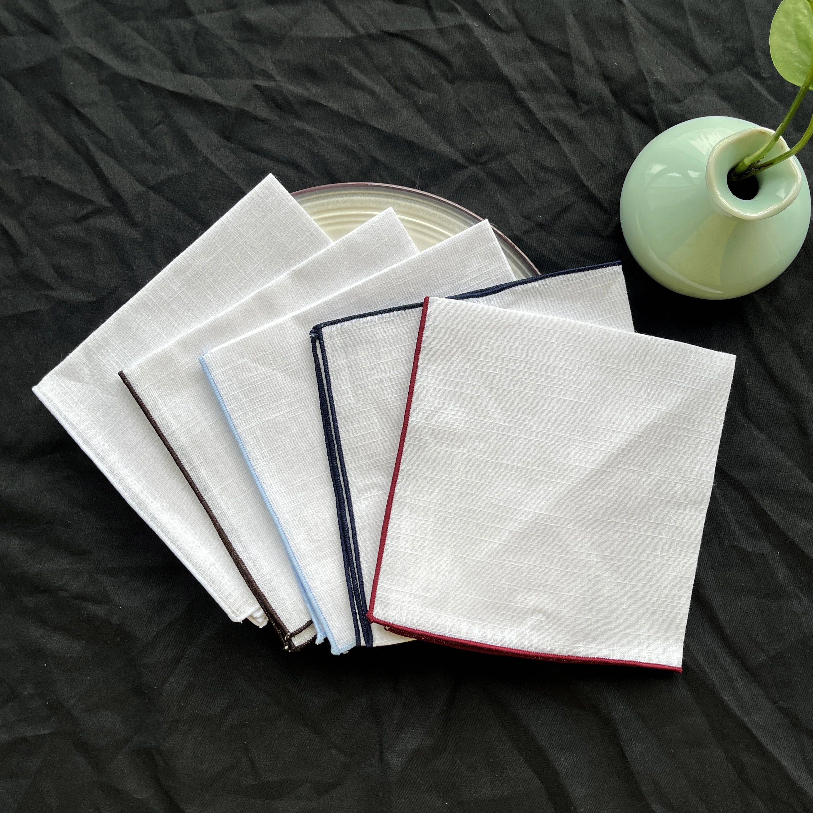 Tailor Smith Versatile Fashion 100% Cotton Solid Color Handkerchief Men's Suit Pocket Towel For Men Accessory Gift