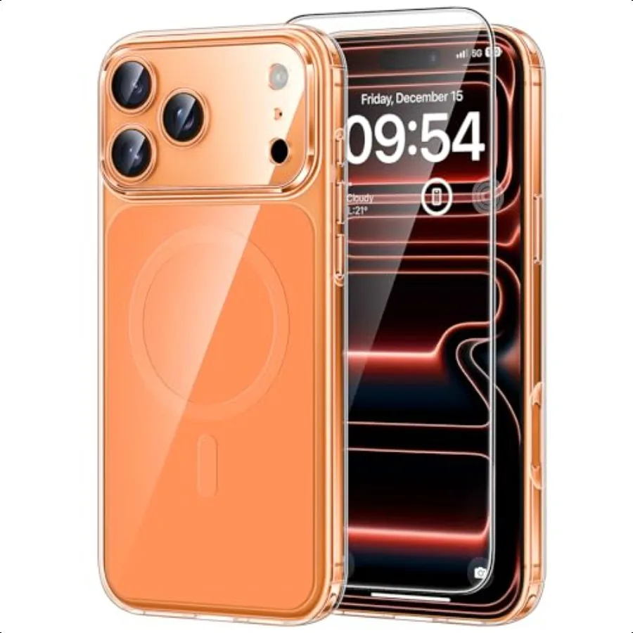 

Оригинальный дизайн TAURI для iPhone 17 Pro Max, совместимый с MagSafe, с защитной пленкой для экрана, антижелтый, военный, класс Prot