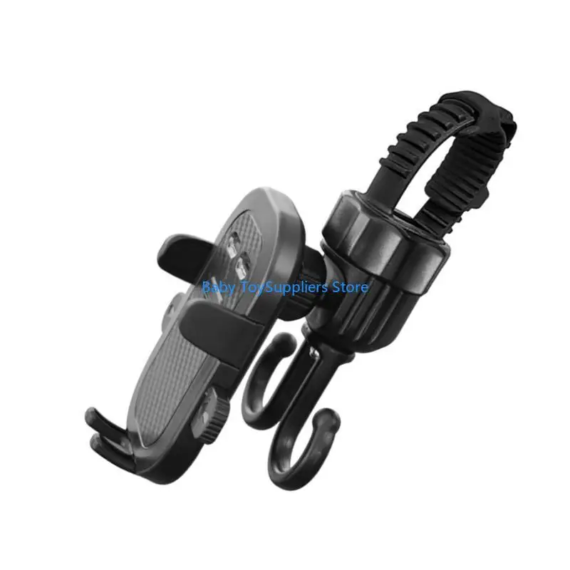 R1WF Multipurpose Pram Hook Double Liger Ogansier Phone حامل حامل حامل مع مرفق عربات سهلة التثبيت