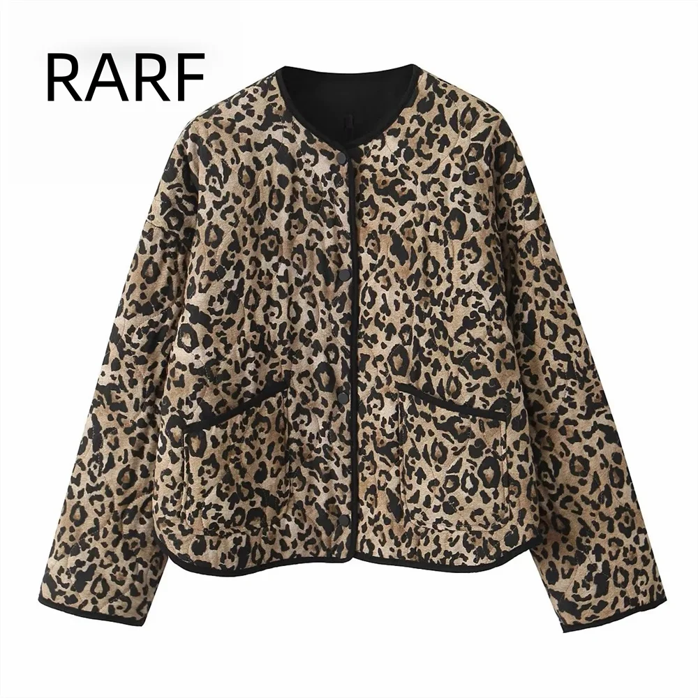 

2024 Winter New Style Sweet and Loose Animal Pattern Printed Lightweight Cotton Jacket for Women