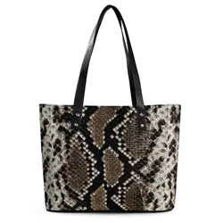 Borse in pelle di serpente pitone Borsa a tracolla in pelle PU con stampa animalier reticolata finta Borsa tote design per la spesa Borse shopper eleganti