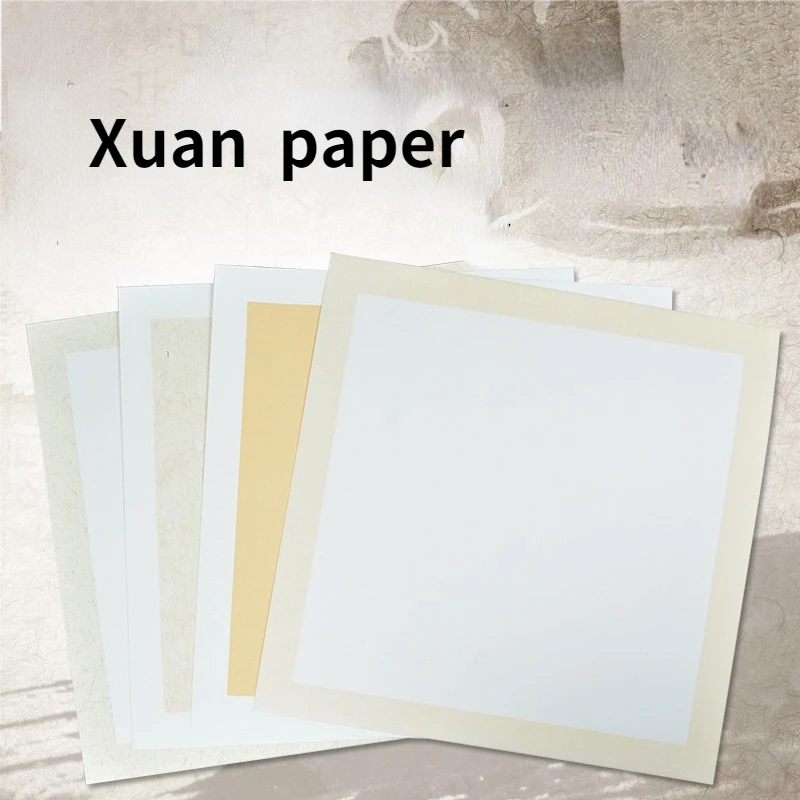 Quadrado grosso xuan papel chinês pintura meio maduro pincel caneta caligrafia criação trabalhos especiais lente papel de amoreira papier