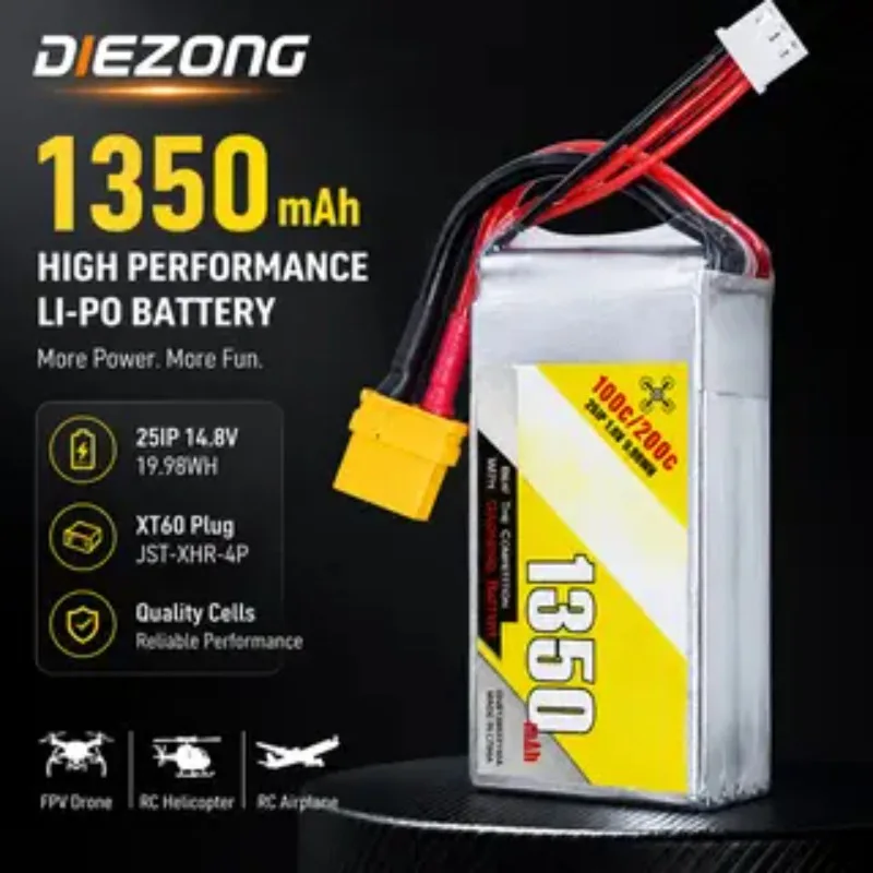 NEW 1350mAh 2S 7.4V 100C LI-LON BATTERY  Fast Shipping Fast Shipping for FPV Drone RC Helicopter MultiCopter Racing PilotFast D