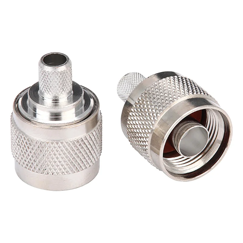 N Male Plug L16 N Crimp Solder for RG59 LMR240 CNT240 RF Connector Nickel Plated Brass 50ohm Coax Wire Coaxial Cable