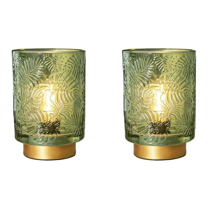 

VEHO-2X Маленькая лампа на батарейках - портативная беспроводная лампа для домашнего декора, стеклянная настольная лампа с эстетичным декором в нефритово-зеленом цвете