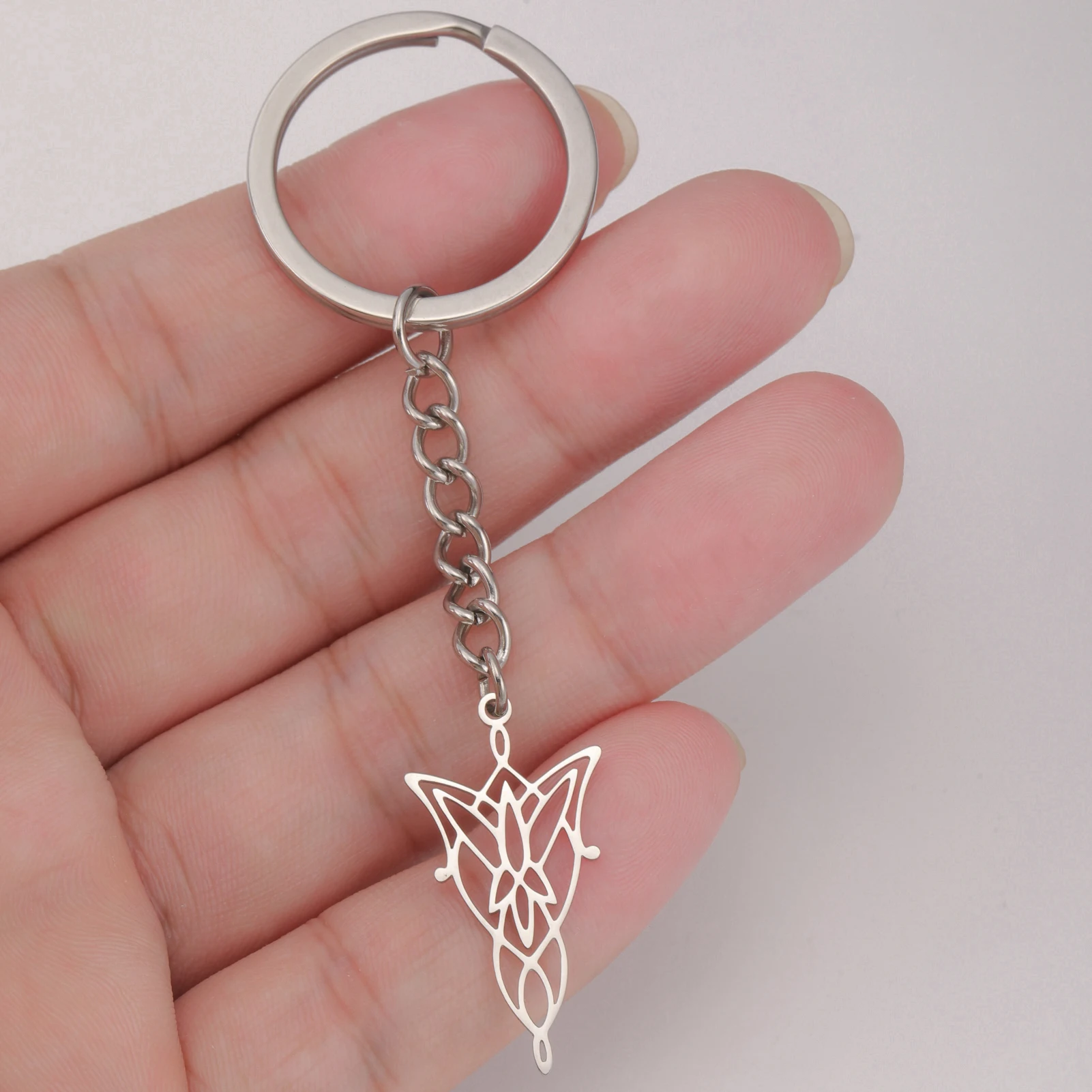 

COOLTIME Elf Princess Pendant Keychain Stainless Steel The Lord of the Rings Elf Princess Key Chain Jewelry Birthday Gift 2025