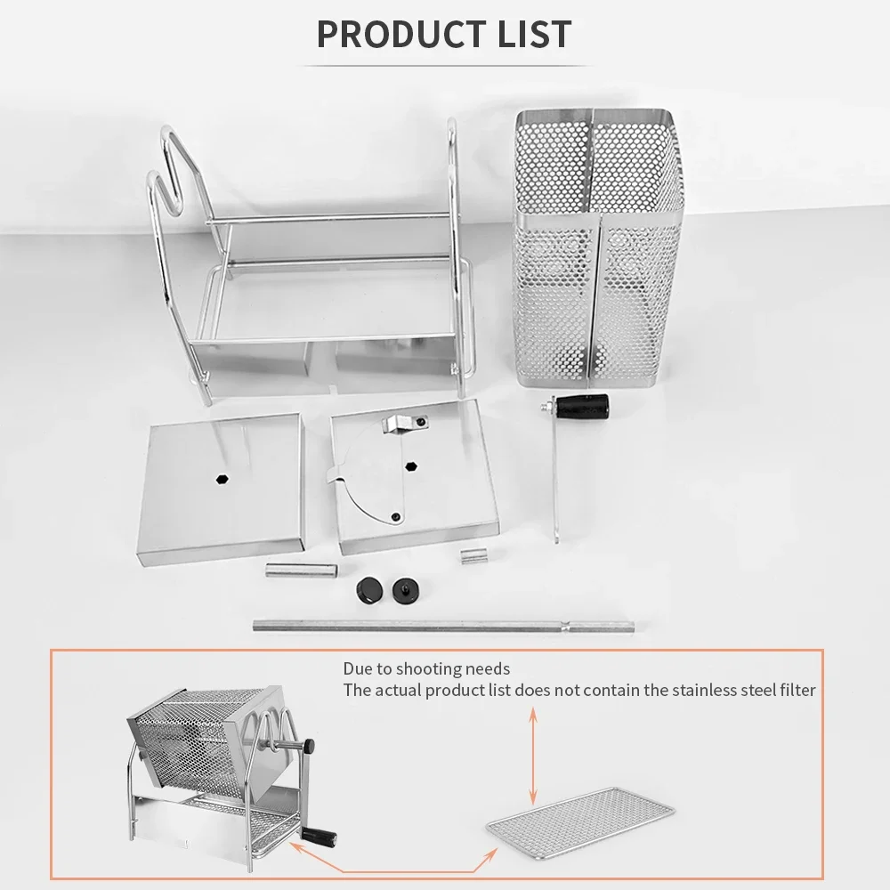 수동 커피 로스터, 스테인레스 스틸 큐브, 균일 가열, 커피 콩 굽기 기계, 가정 및 야외 사용