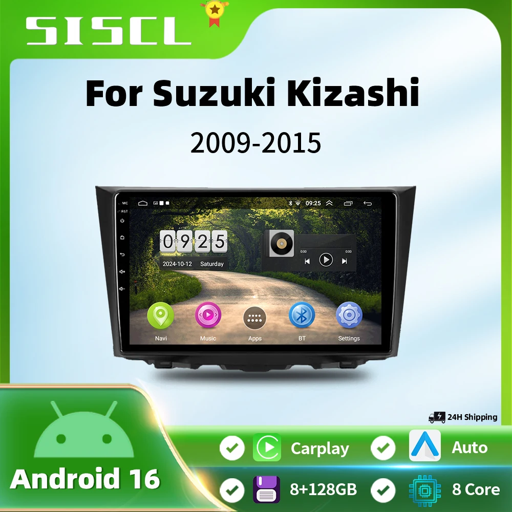 

Автомагнитола Android 16 с CarPlay и Wi-Fi+4G для Suzuki Kizashi 2009-2015, GPS-навигация, мультимедийный видеоплеер, головное устройство