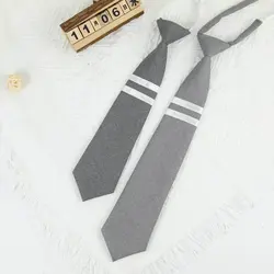 Lazy Gray JK Ties Women Striped Cotton Neck Tie Girls Japanese Style for Jk Uniform Cute Necktie Shirts School Girls Accessories