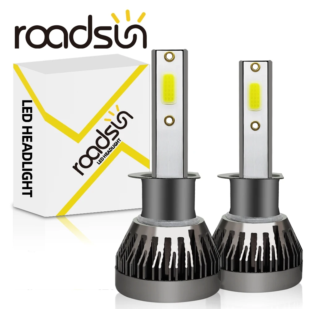 

LED H1 H4 H7 H11 9005 9006 Car Headlight Bulb 9003 HB2 Hi/Lo All-In-One 140W 20000LM COB 12V 6000K White 1:1 Mini Size Pack of 2