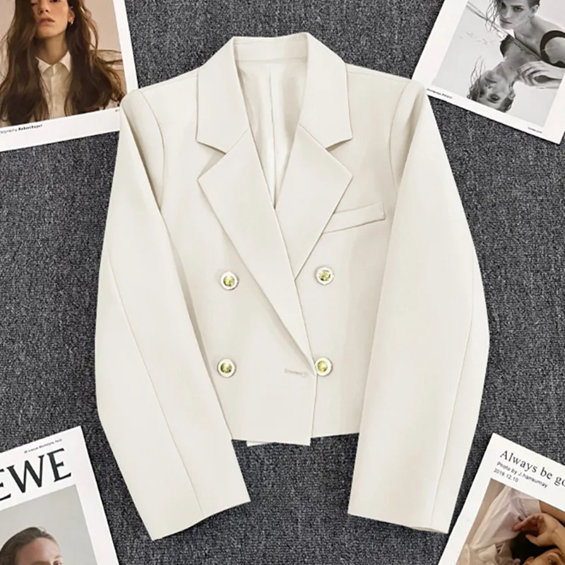 

Fashionable Casual Women's Suit Jacket Premium Quality Spring 2024 New Korean Style Polyester Fabric Regular Thickness