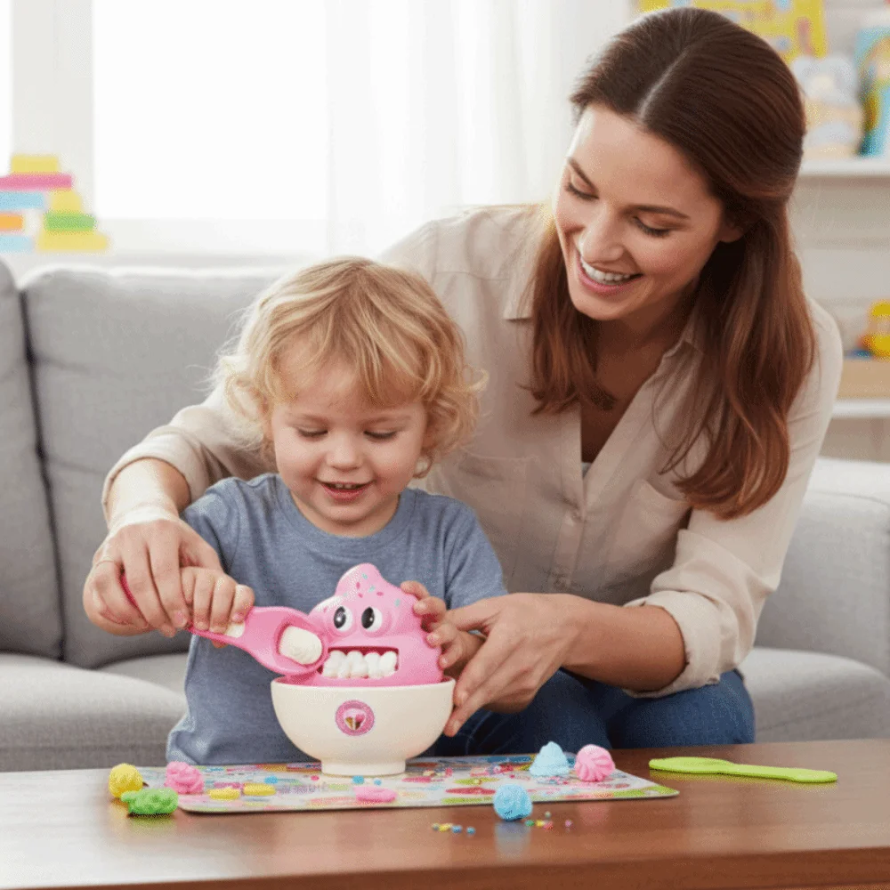 Novelty Food Feeding Ice cream Pudding Set Feeding Simulation Early Education Ice cream Pudding 3D Japanese Play House Gift