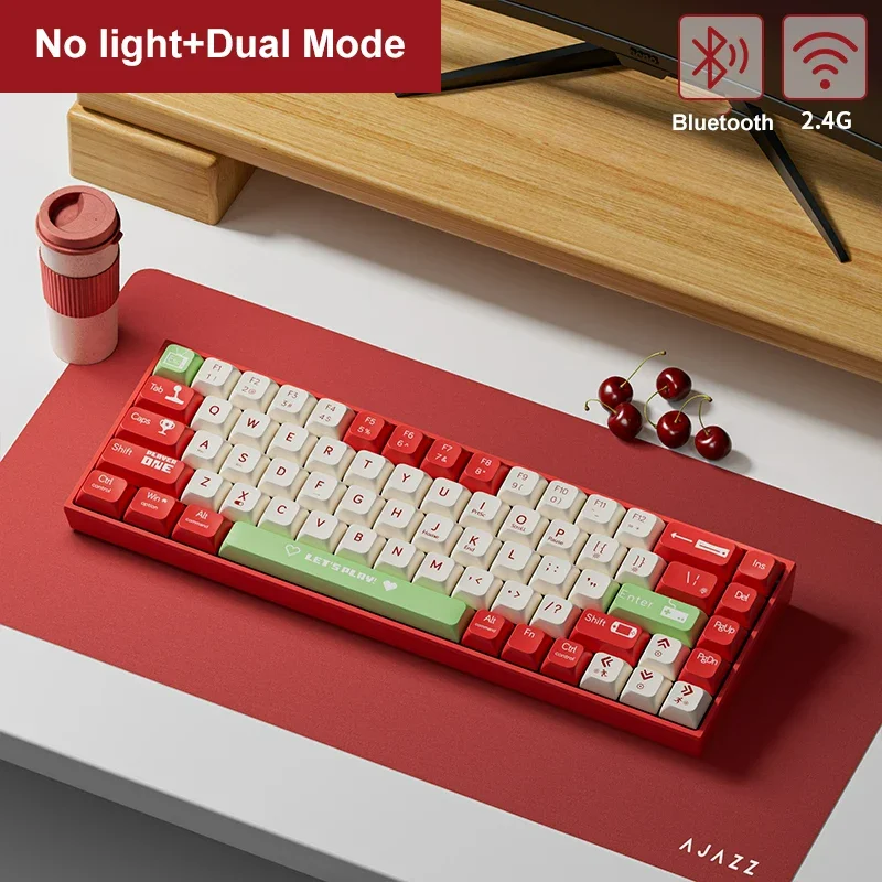 Ajazz ak680 teclado mecânico com fio arco-íris luz abs keycap 68 teclas teclado gamer troca quente junta personalizada para computador portátil