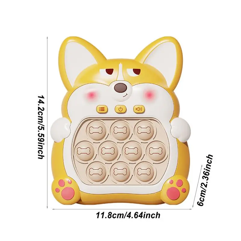 Jogo de empurrar rápido dos desenhos animados cão light-up jogo brinquedo multifuncional eletrônico fidget pop brinquedo para crianças meninos meninas pressão