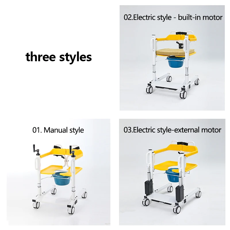 adjustable folding lightweight portable medical commode toilet move wheelchair patient lift transfer chair with wheel