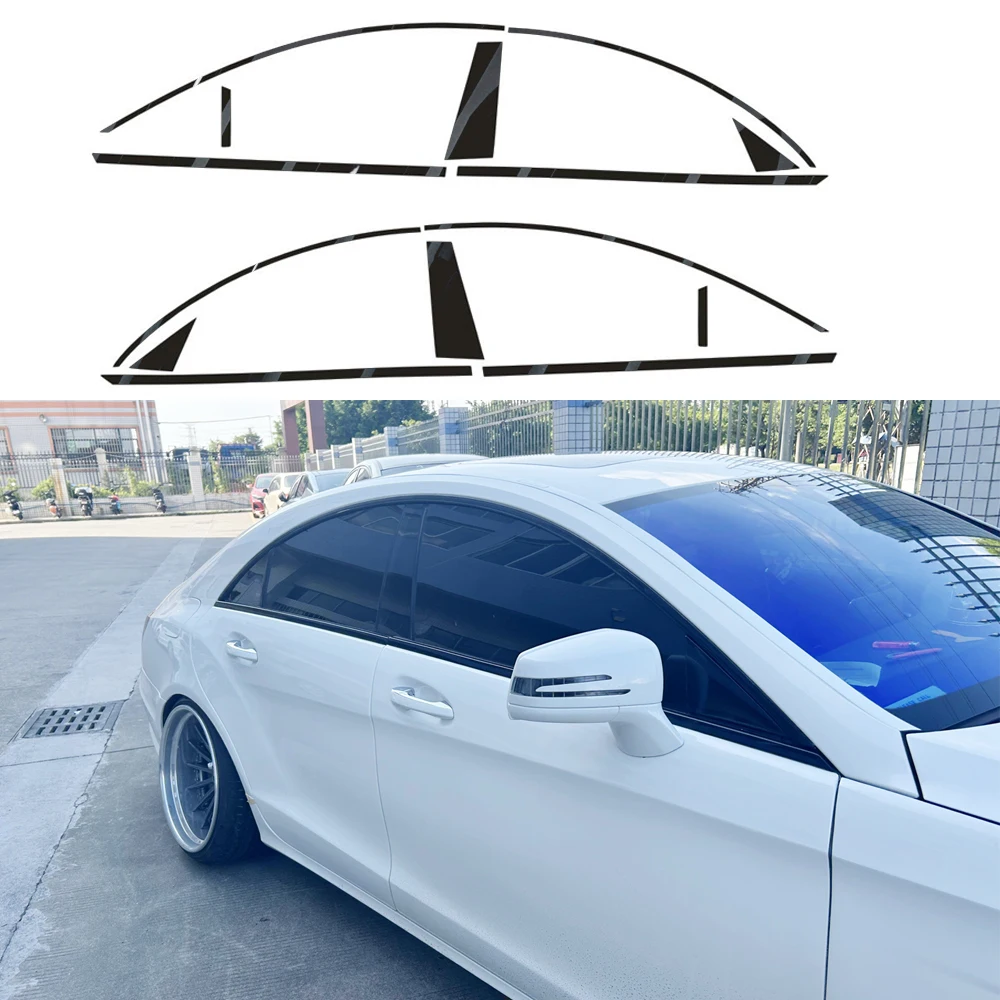 

Matte/Glossy Black Chrome Delete Window Trims For Mercedes Benz CLS W218 2012-17