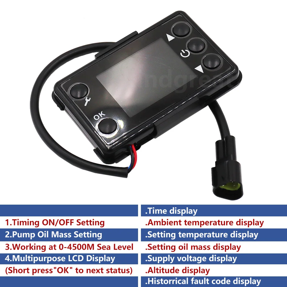 New Version And Old Version Chinese 2kw 5kw 8kw Parking Heater Motherboard + LCD Monitor Switch + Remote Controller