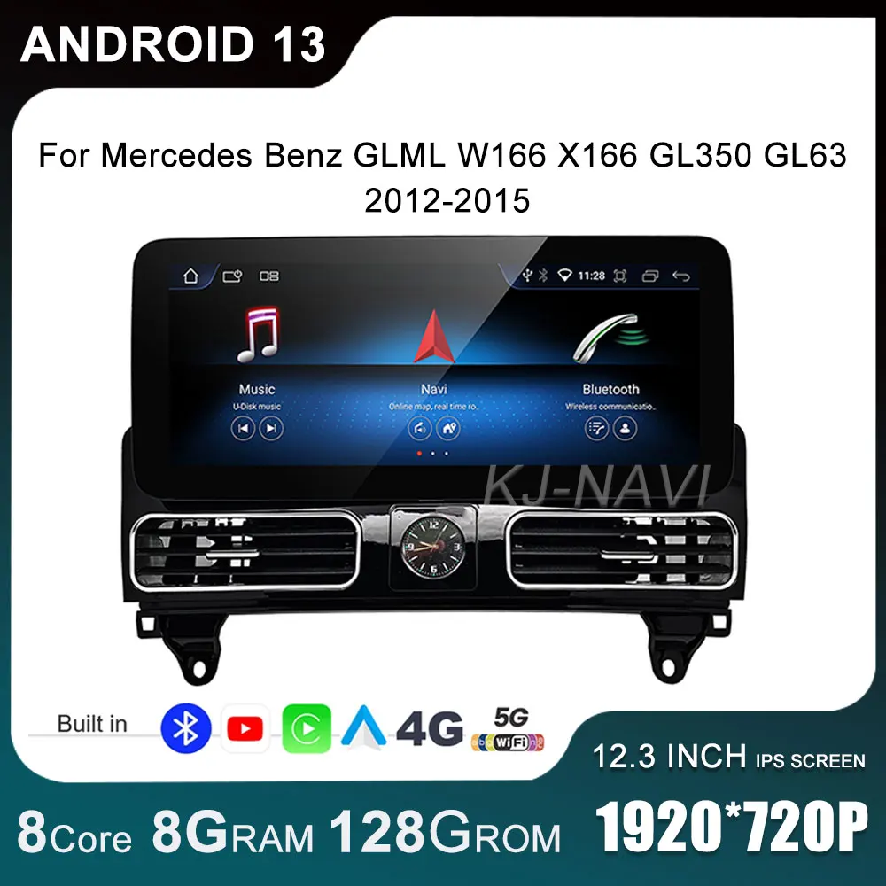 

12.3” Android 13 Car Raido For Mercedes Benz GLML W166 X166 GL350 GL63 2012-2015 Carplay Multimedia Video Player Auto GPS