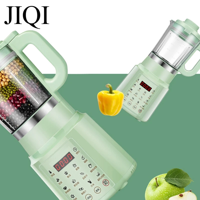 JIQI 0.8L التلقائي آلة حليب الصويا الكهربائية صانع الفاكهة عصارة الخضار النازع خلاط طعام عصيدة تصفية الحرة 110/220 فولت