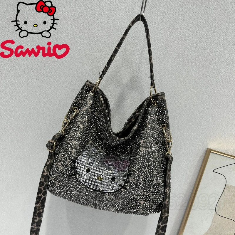 

Hello Kitty New Women's Diamond Shoulder Bag Luxury Brand Women's Diamond Shoulder Messenger Bag Large Capacity Women's Bag