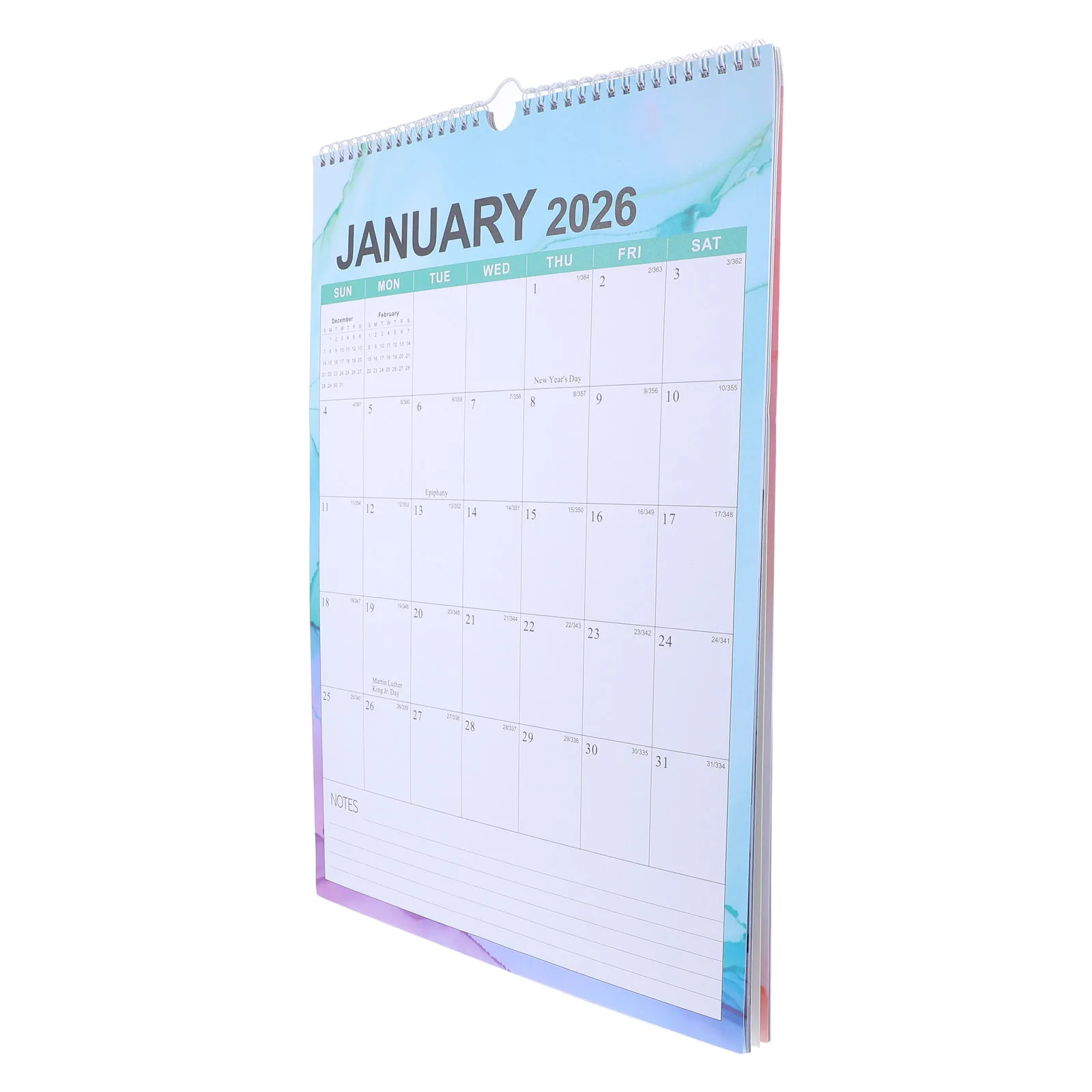 

2026 Wall Calendar English 18 Months International Holidays Paper Event Monthly Planner Hanging Poster Schedule