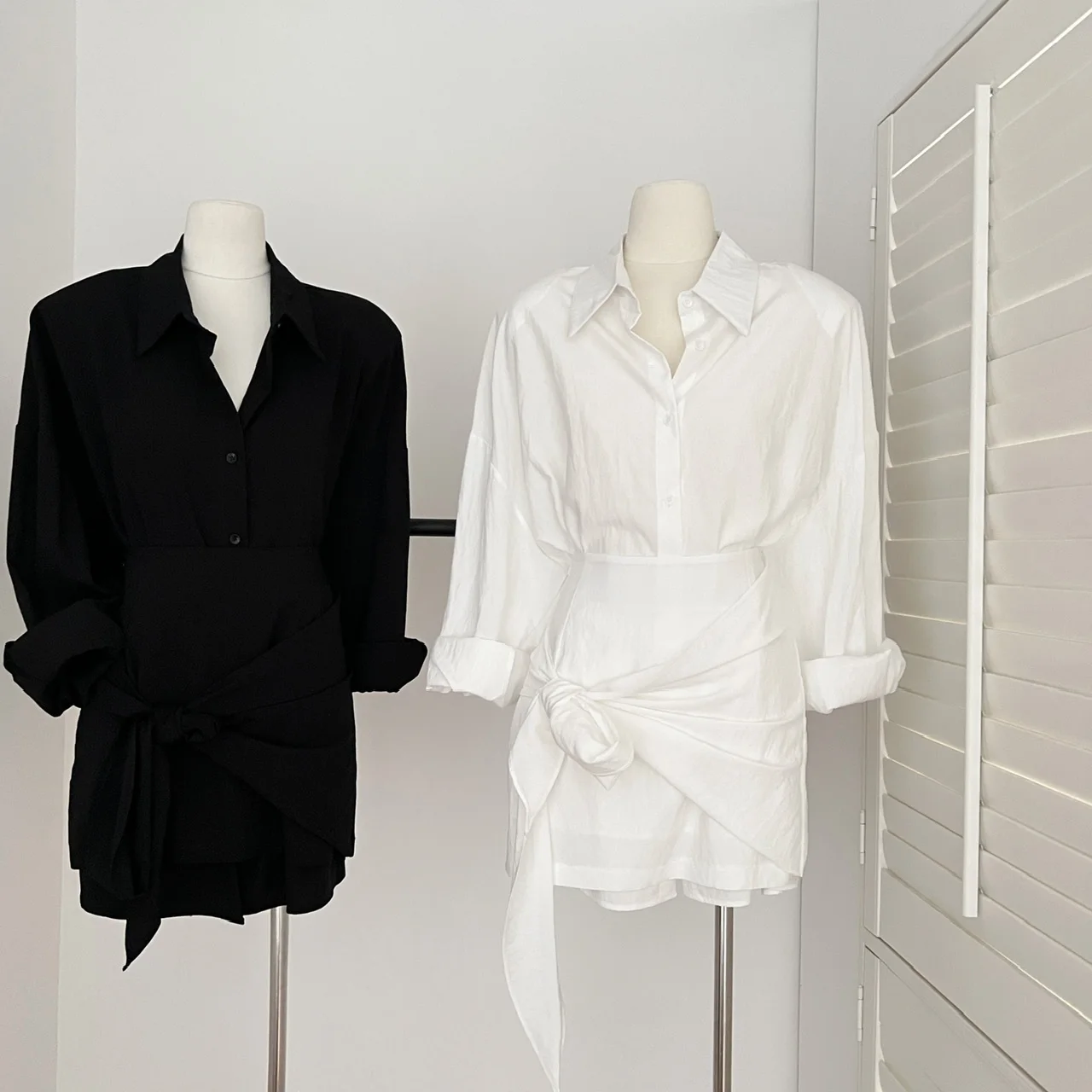 

2025 Autumn Winter Women Old Money Simple Office Lady 2000s Tide Korean New In Outfits 2 Piece Set Long Sleeve Shirt+ Mini Skirt