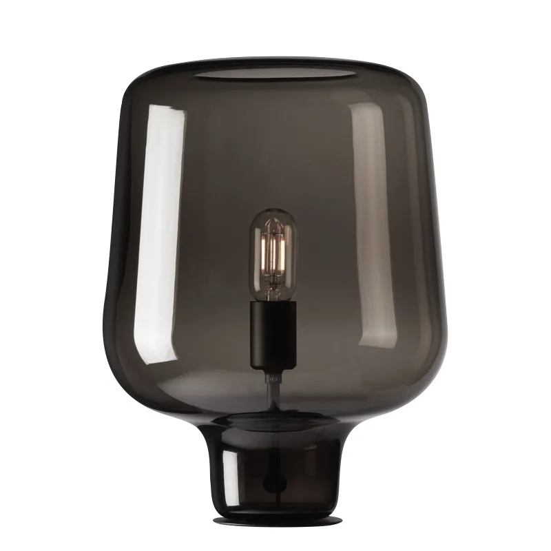 

Nordic postmodern creative smoke gray glass desk lamp personalized art bedroom bedside room light luxury decorative lamps