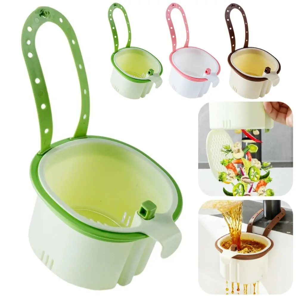 

Creative Sink Hanging Strainer Basket Punch-free Openable Bottom Cover Food Residue Separator Multifunctional Self-Cleaning