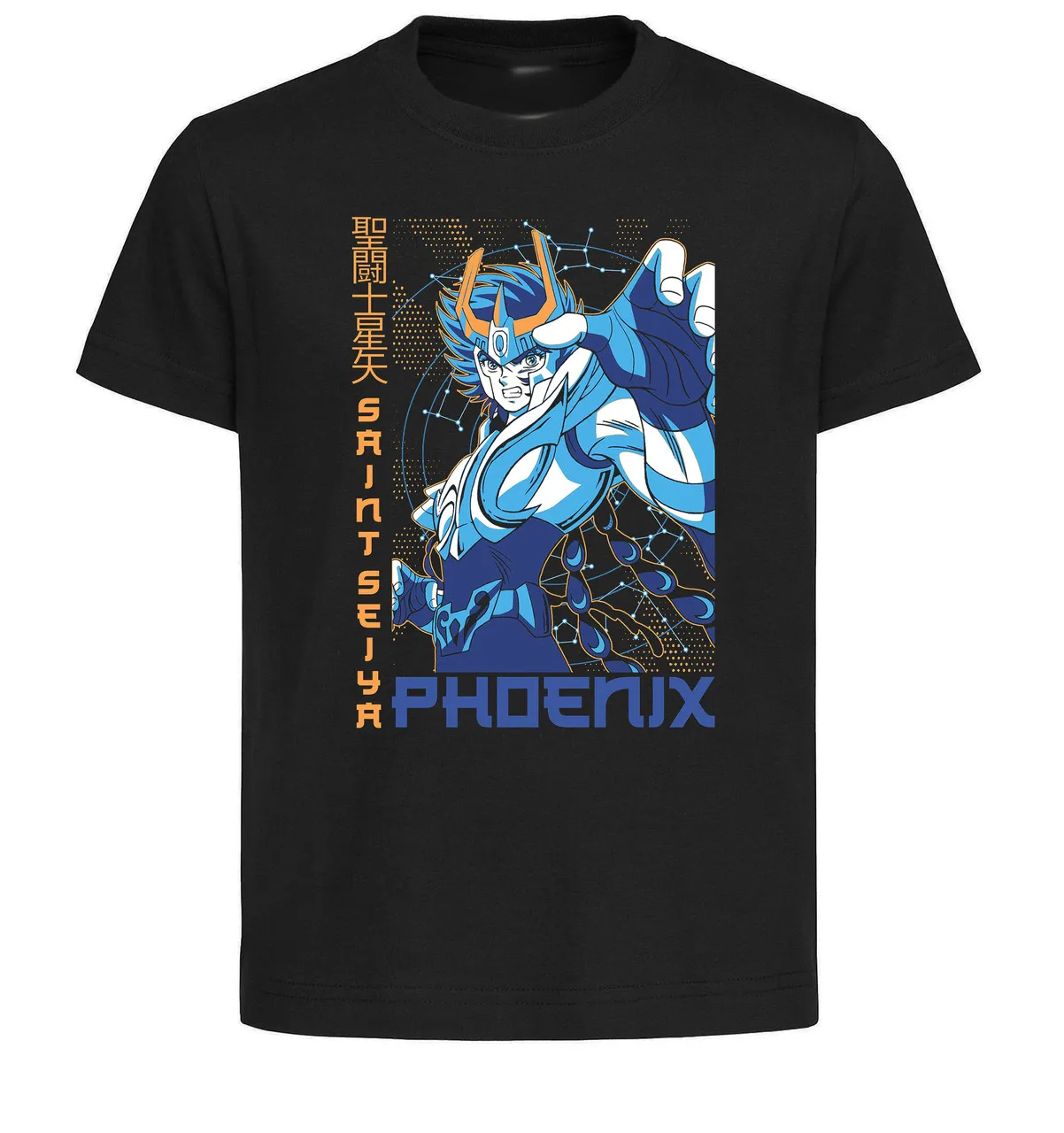 T-Shirt Unisex Black Japanese Style - Saint Seiya - I Cavalieri dello Zodiaco - Phoenix PE0040