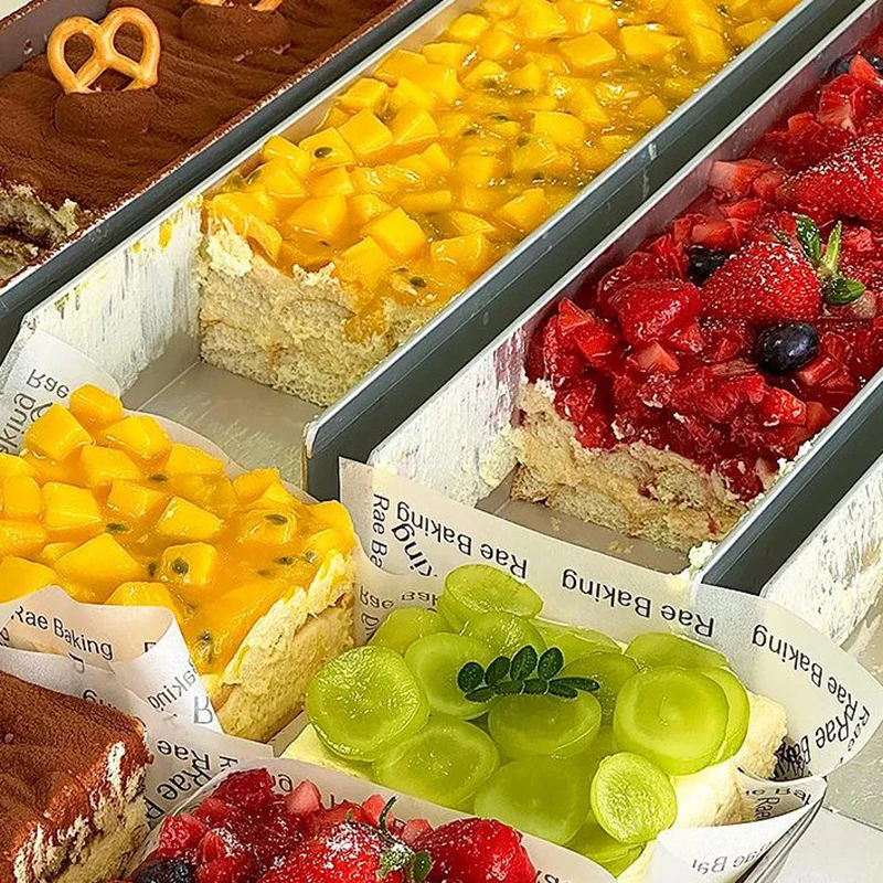 Tiramisu Muffinform, Edelstahl, Käsekuchenform, Backform, rechteckige Kuchenform für Geburtstagskuchen, Kuchen, Brot, Chiffon, Tiramisu