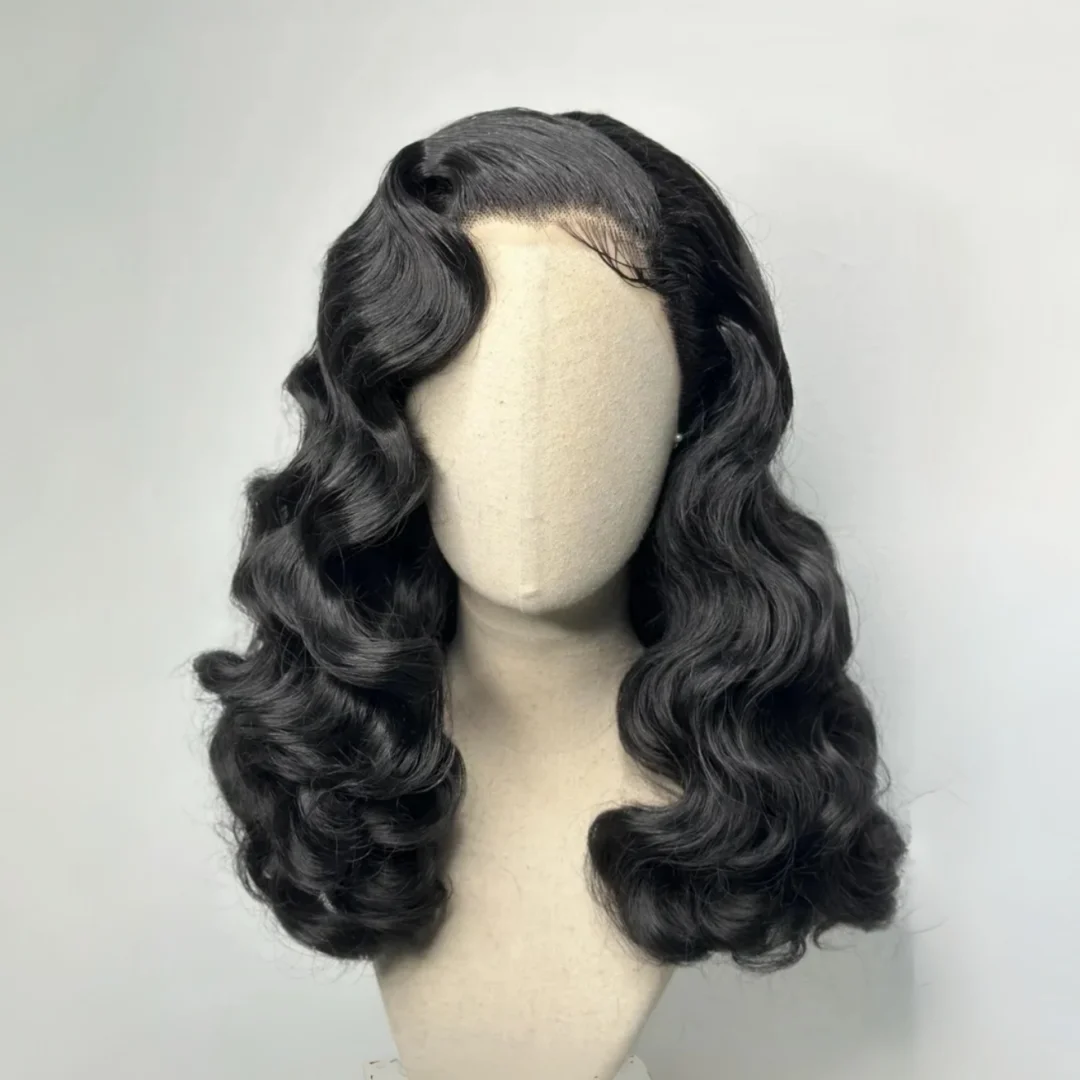 

Black Soft Glueless Body Wave 5x5 Silk Base Jewish Human Hair With BabyHair HD Lace European Hair Preplucked